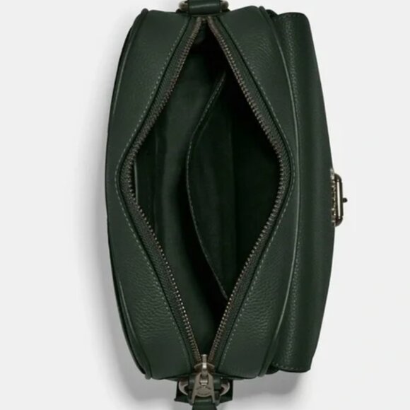 Coach Hudson Suede Messenger Shoulder Bag Leather Crossbody Green CB906 - Picture 11 of 12